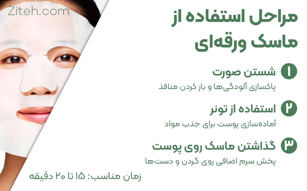 مراحل استفاده از ماسک ورقه ای