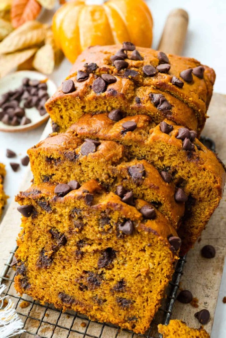 طرز تهیه نان چیپس شکلاتی کدو حلوایی