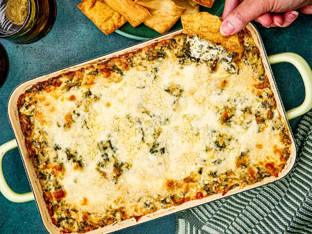 دیپ اسفناج و کنگر فرنگی, طرز تهیه دیپ اسفناج و کنگر فرنگی