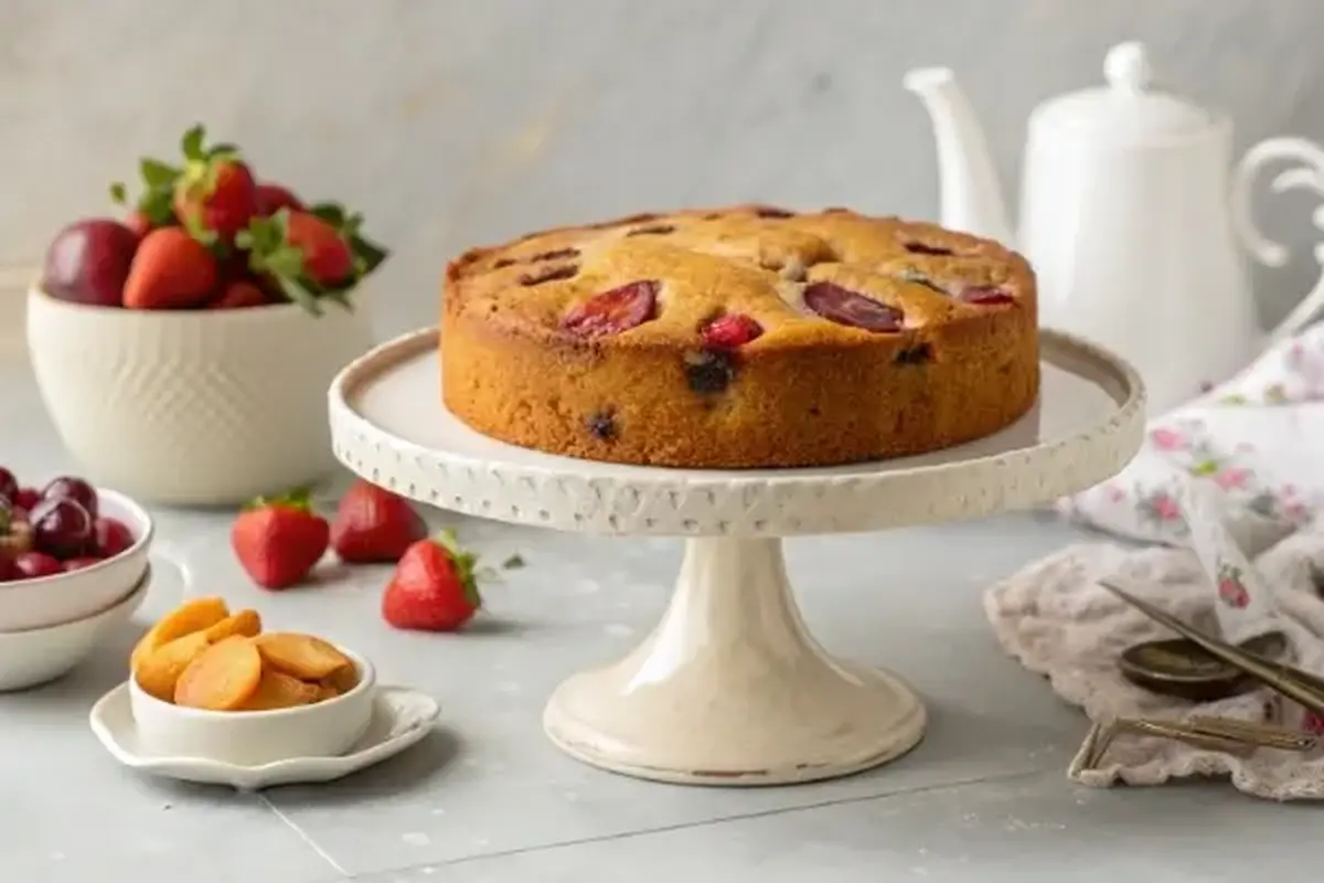 طرز تهیه کیک میوه‌ای خانگی نرم و خوشمزه برای مهمانی‌های دوستانه