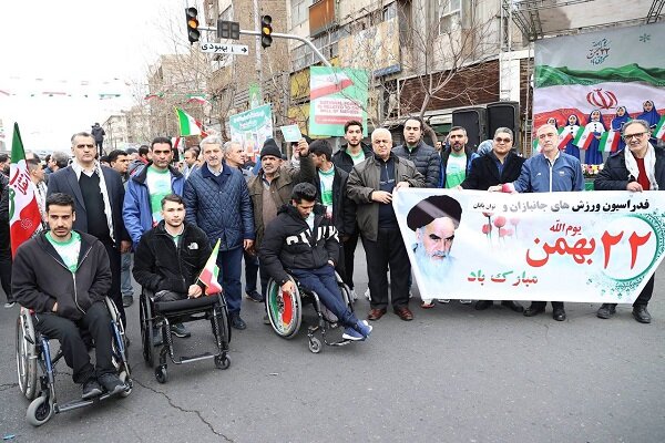 حضور جامعه ورزش در راهپیمایی ۲۲ بهمن